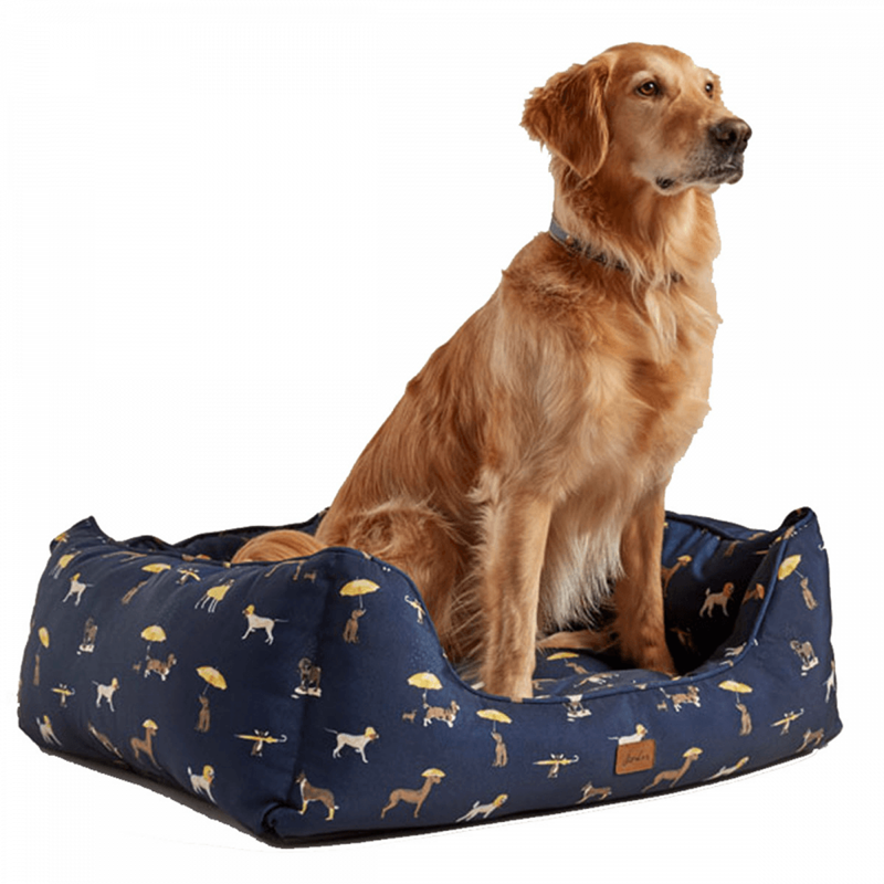 Joules Dog Printed Box Dog Bed-1