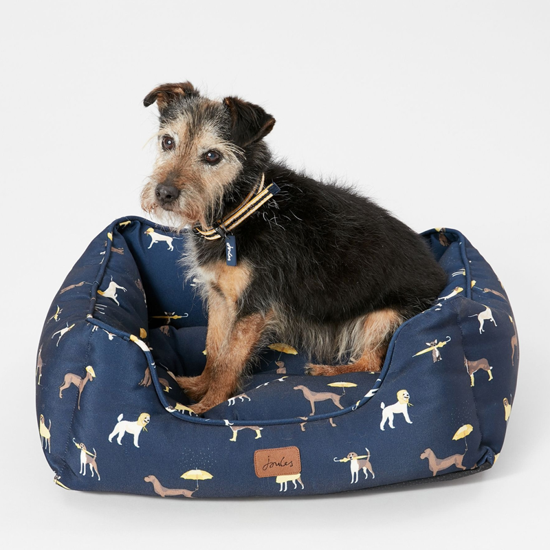 Joules Dog Printed Box Dog Bed-2