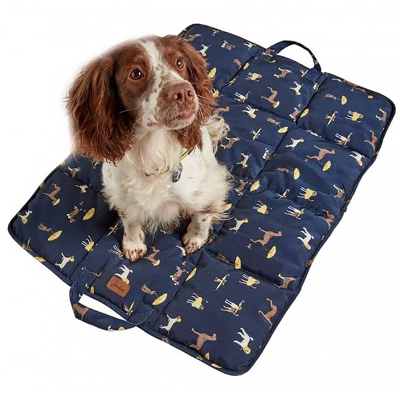 Joules Dog Print Travel Mat - Navy Dogs