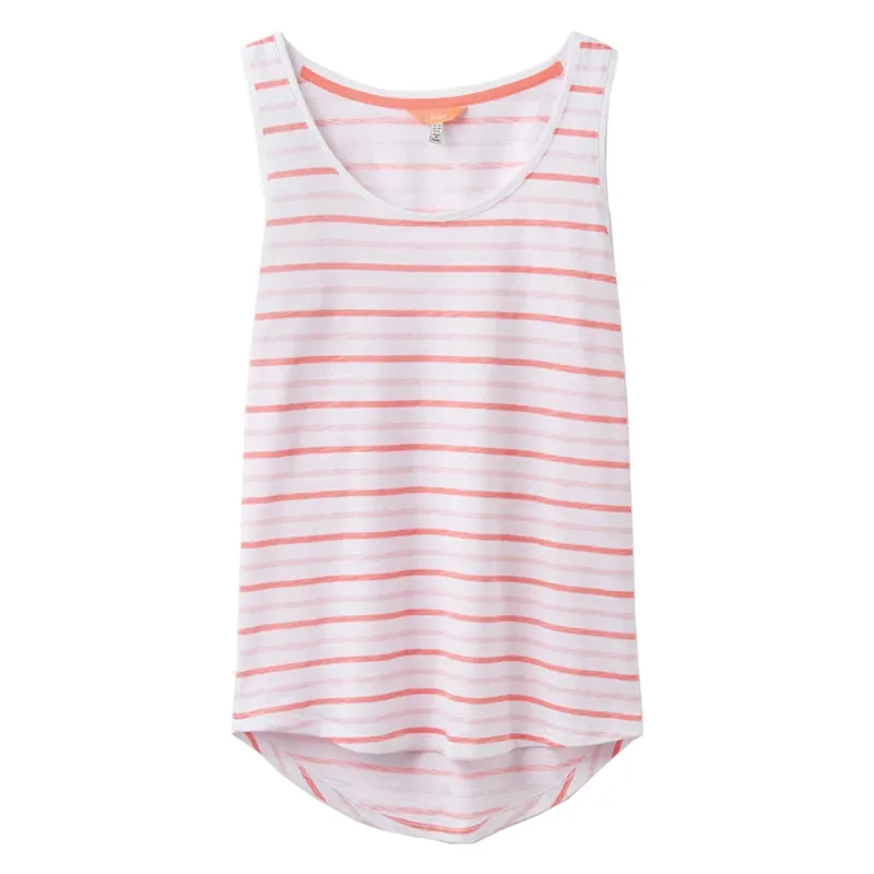 Joules Bo Stripe Striped Jersey Vest - Pink Creme Stripe