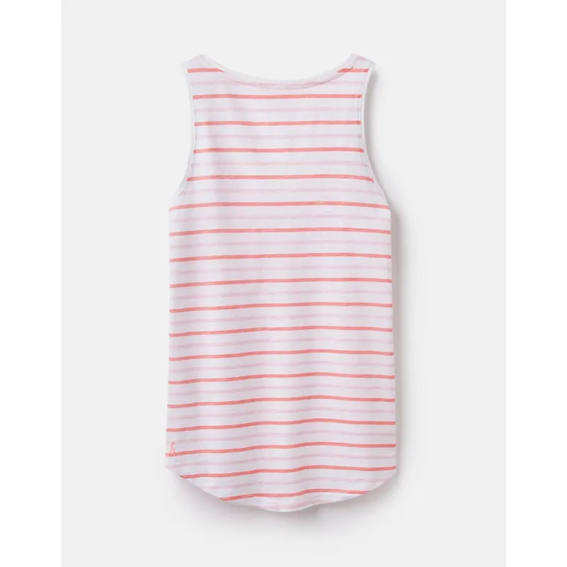 Joules Bo Stripe Striped Jersey Vest - Pink Creme Stripe-1