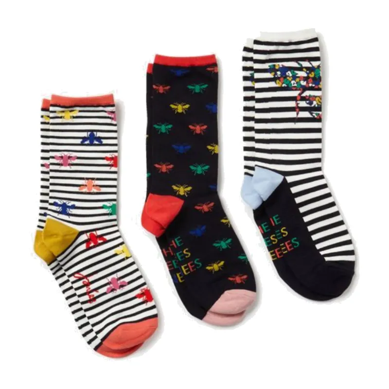 Joules Excellent Everyday 3Pk Eco Vero Socks - Multi Bee