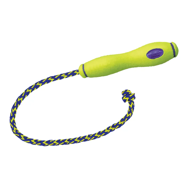 KONG AirDog Fetch Stick with Rope Dog Toy - Yellow