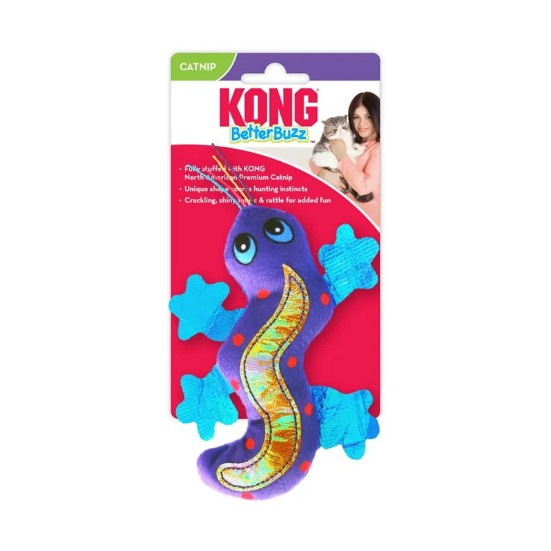 KONG Cat Better Buzz Medium Gecko Toy