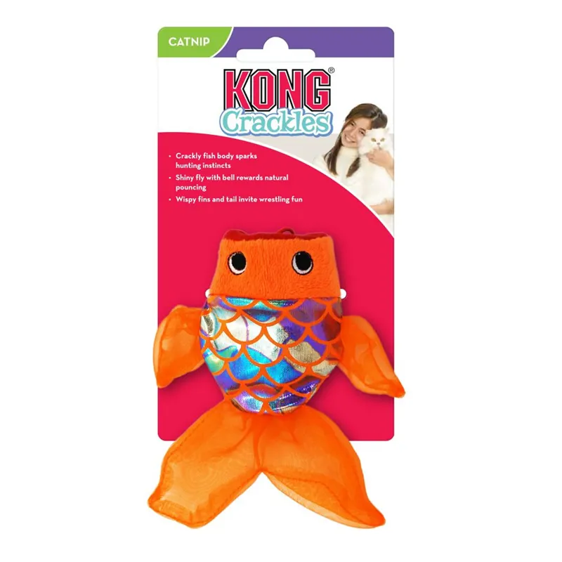 KONG Crackles Gulpz Medium Toy in Orange