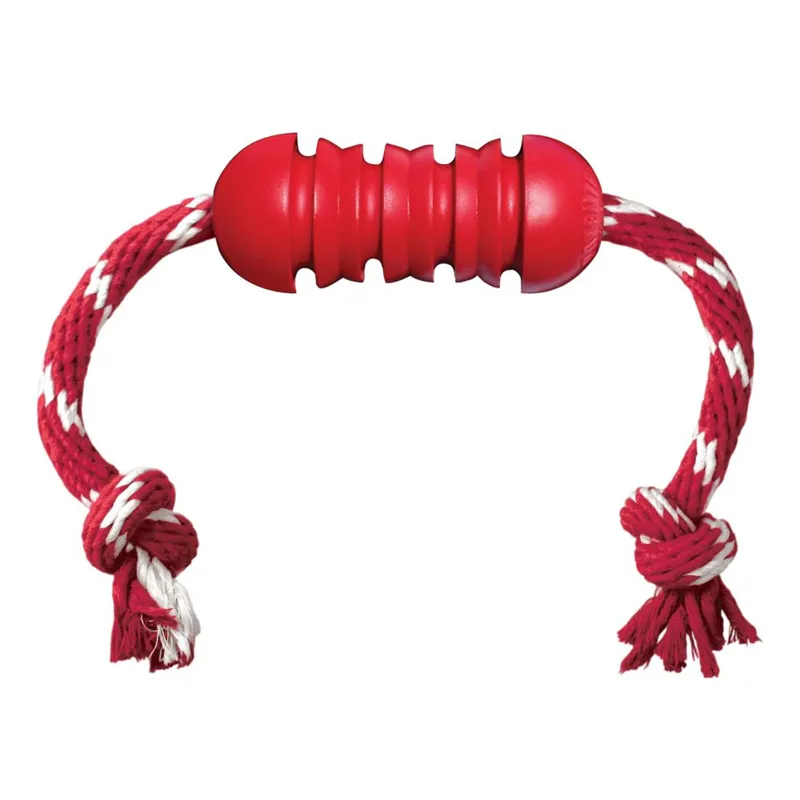 KONG Dental with Rope Dog Toy Medium - Red
