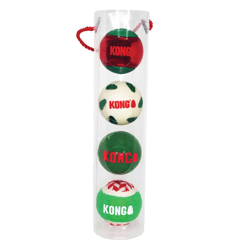 KONG Holiday Occasions Balls - Medium x 4 Pack