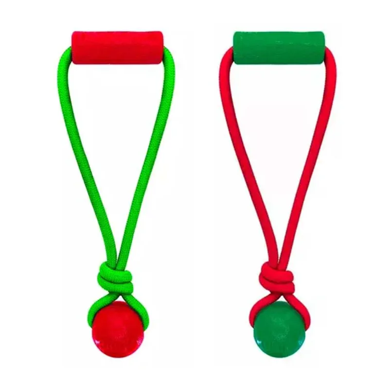 KONG Holiday Jaxx Brights Tug with Ball Assorted Colours - Medium
