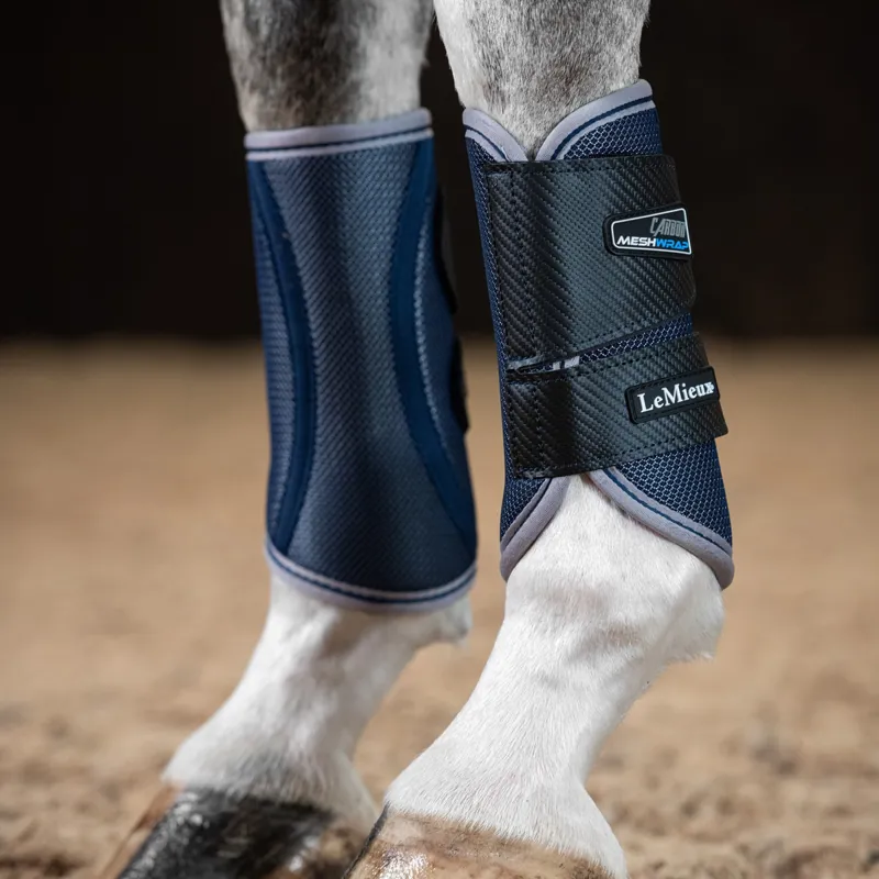 LeMieux Carbon Mesh Wrap Boots - Navy-1