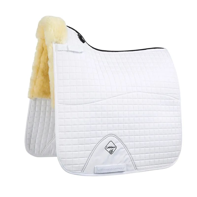 LeMieux Merino+ Dressage Square Half Lined Pad - White/Natural