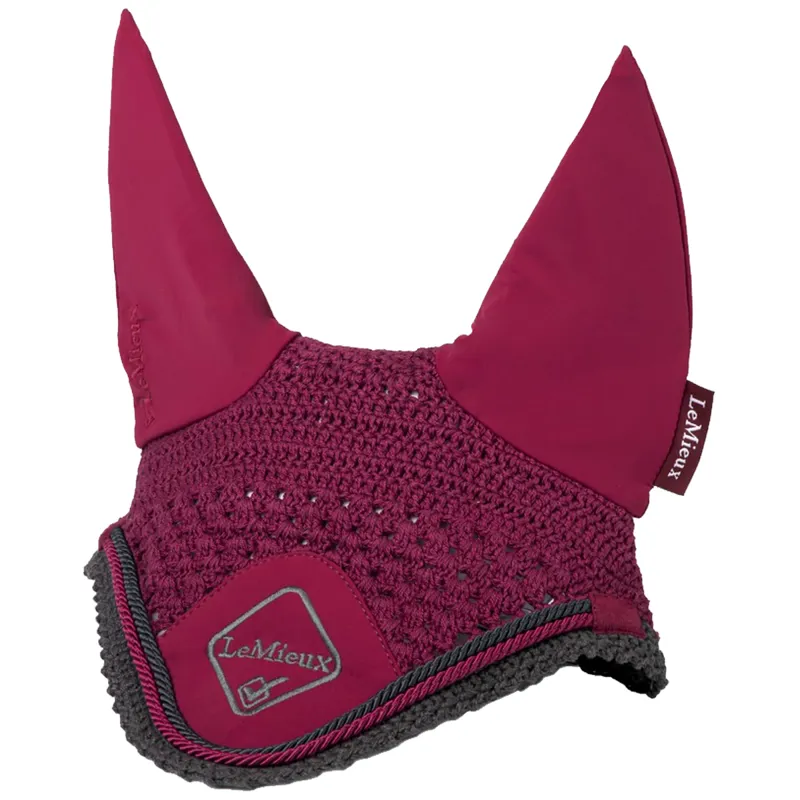 LeMieux Classic Lycra Fly Hood - Mulberry/Grey