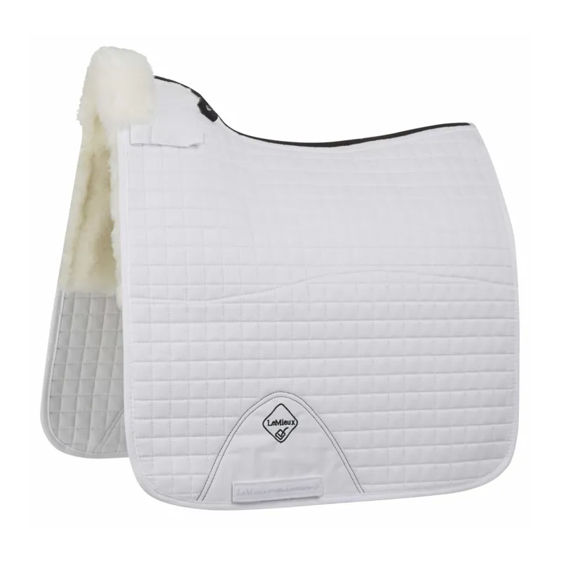 LeMieux Merino+ Dressage Square Half Lined Pad - White/White