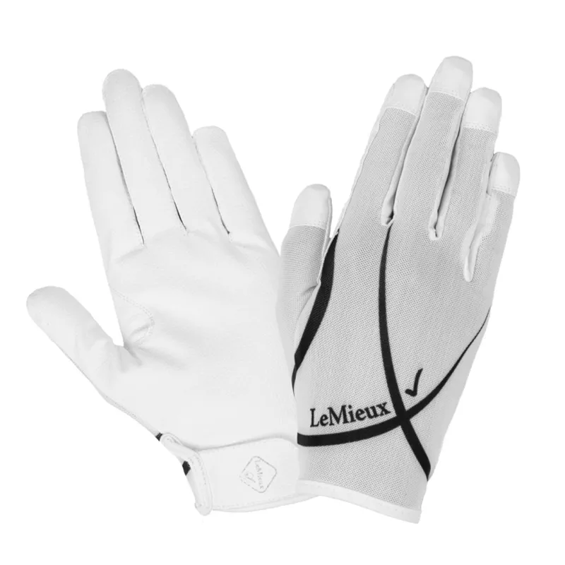 LeMieux Pro Touch Soleil Mesh Riding Glove - White