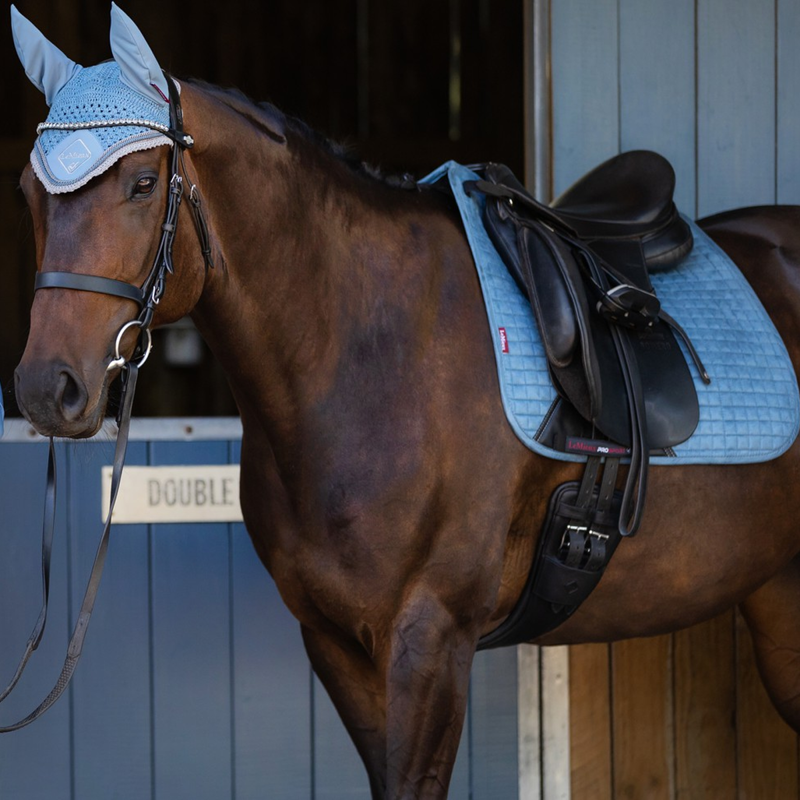 LeMieux Suede Dressage Square - Ice Blue-1