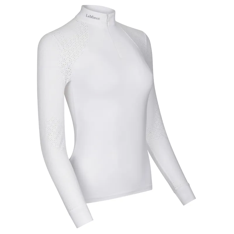 LeMieux Olivia Show Shirt Long Sleeve - White-2