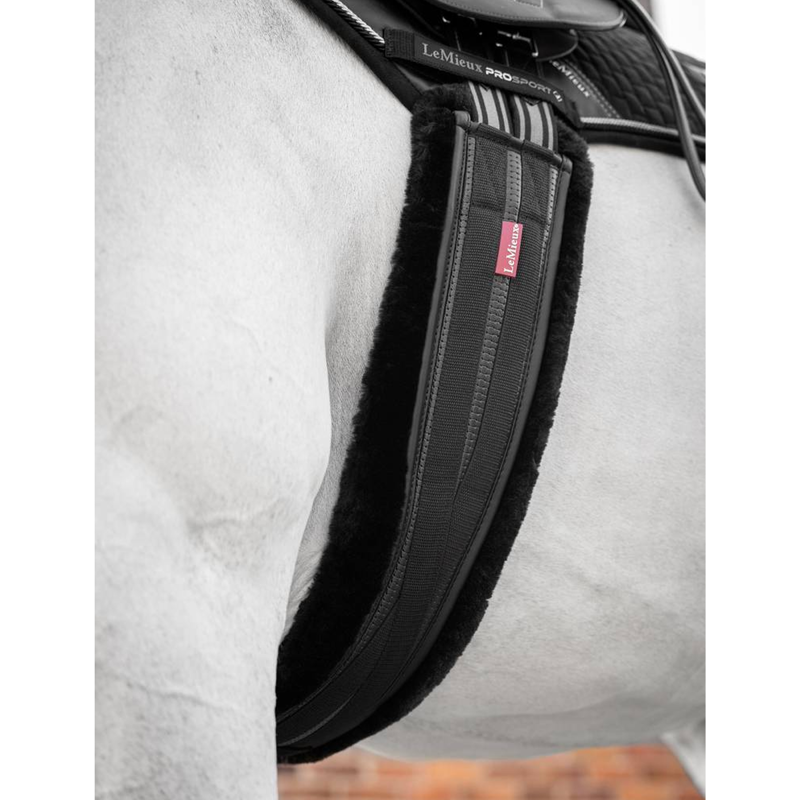 LeMieux Fleece Lined Anatomic Girth - Black/Black-2