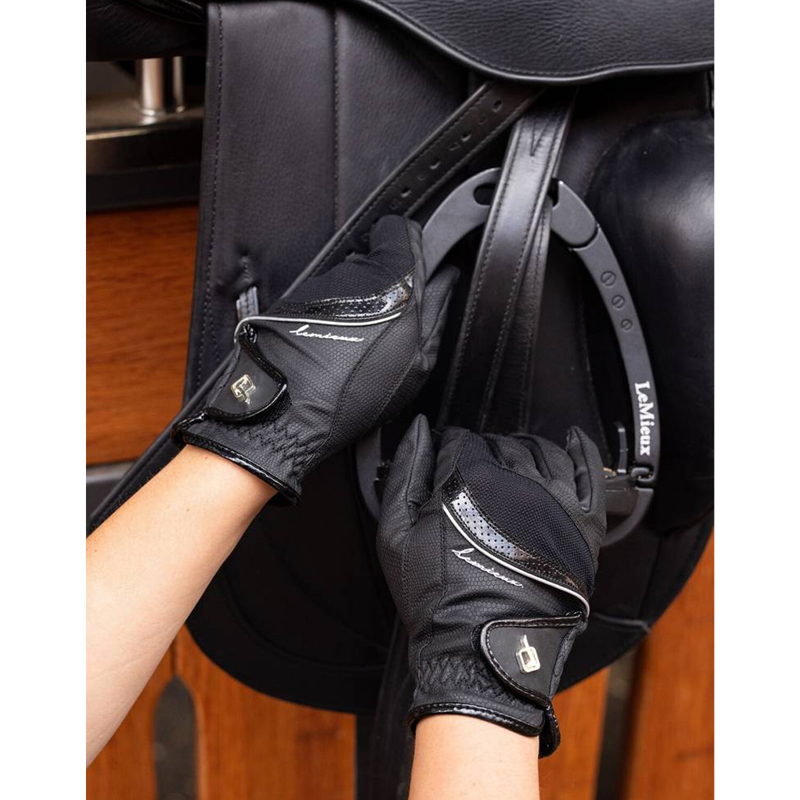 LeMieux Competition Gloves - Black-3