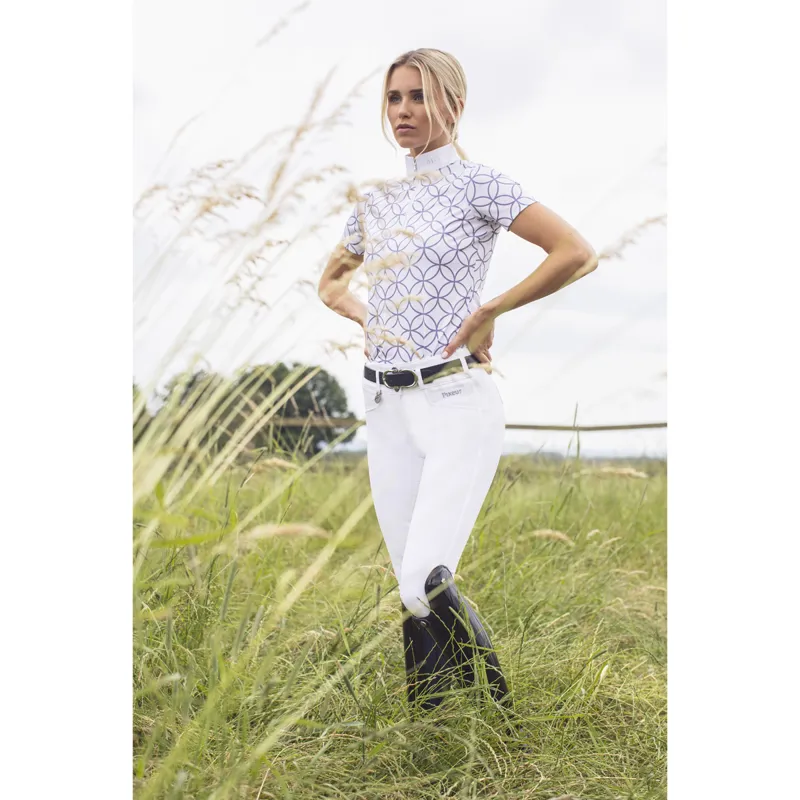 Pikeur Marou Competition Shirt - White/Silk Purple-1