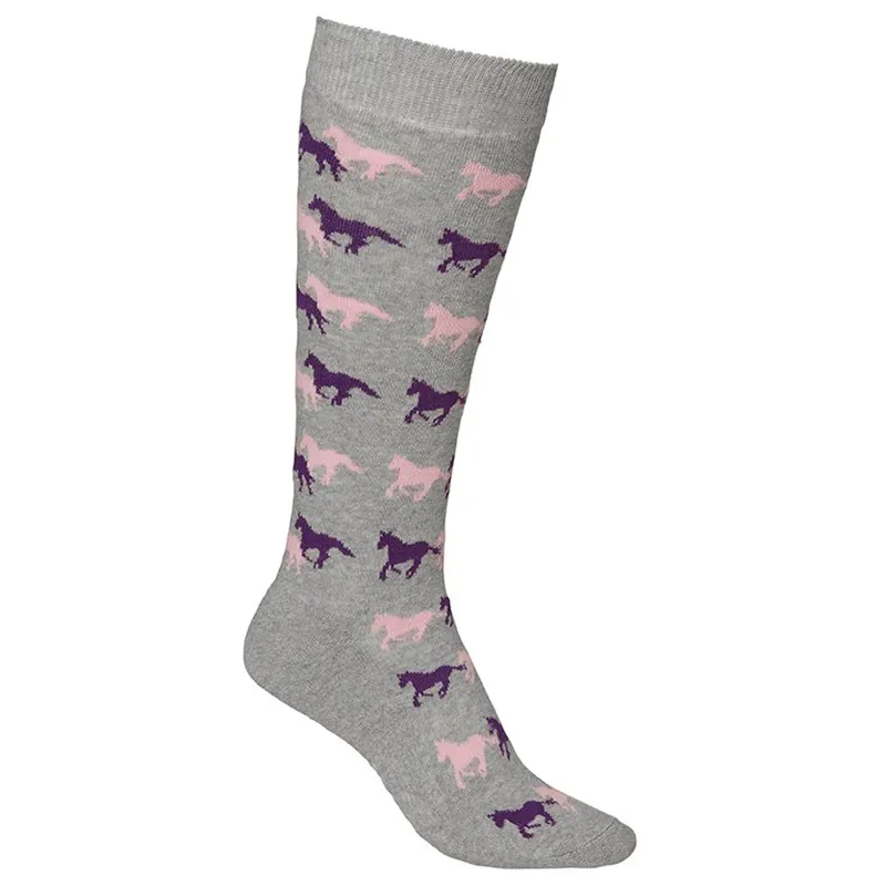 Mountain Horse Running Horse Junior Socks - Grey Melange