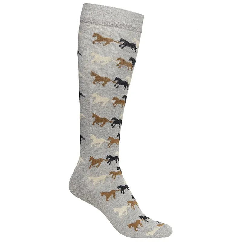 Mountain Horse Running Horse Junior Socks - Pebble Grey