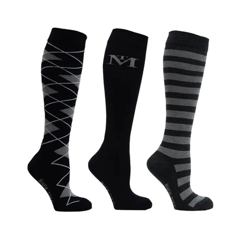 Mark Todd Socks 3 Pack - Black/Silver