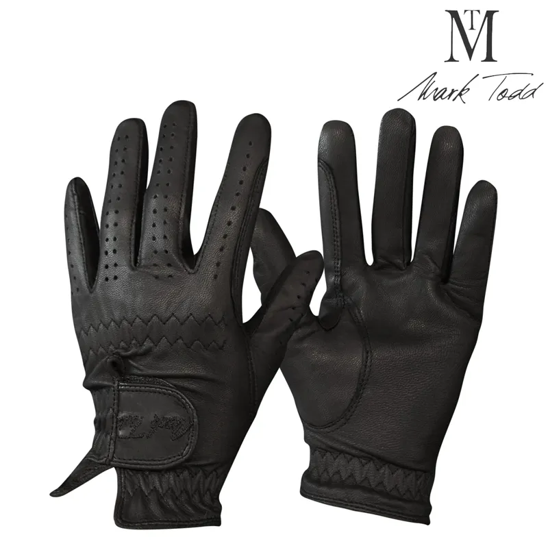 Mark Todd Child's Leather Riding/Show Gloves - Black