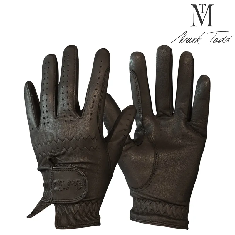 Mark Todd Childs Leather Riding/Show Gloves - Brown