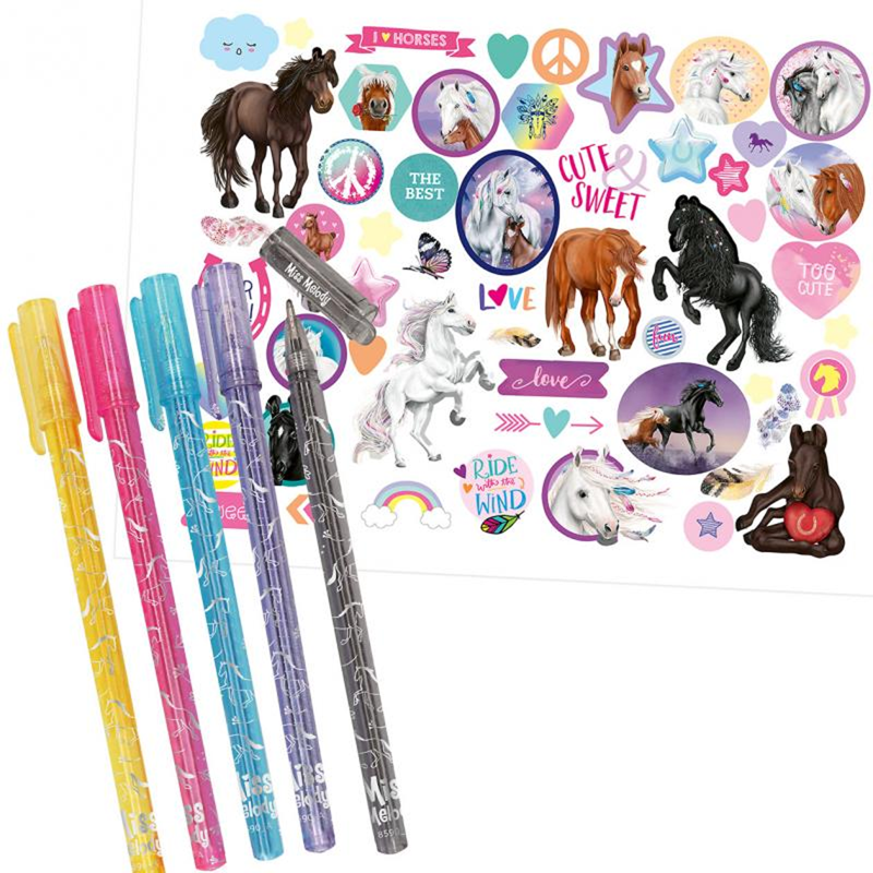 Miss Melody Glitter Doodle Book With Gel Pen Set-3