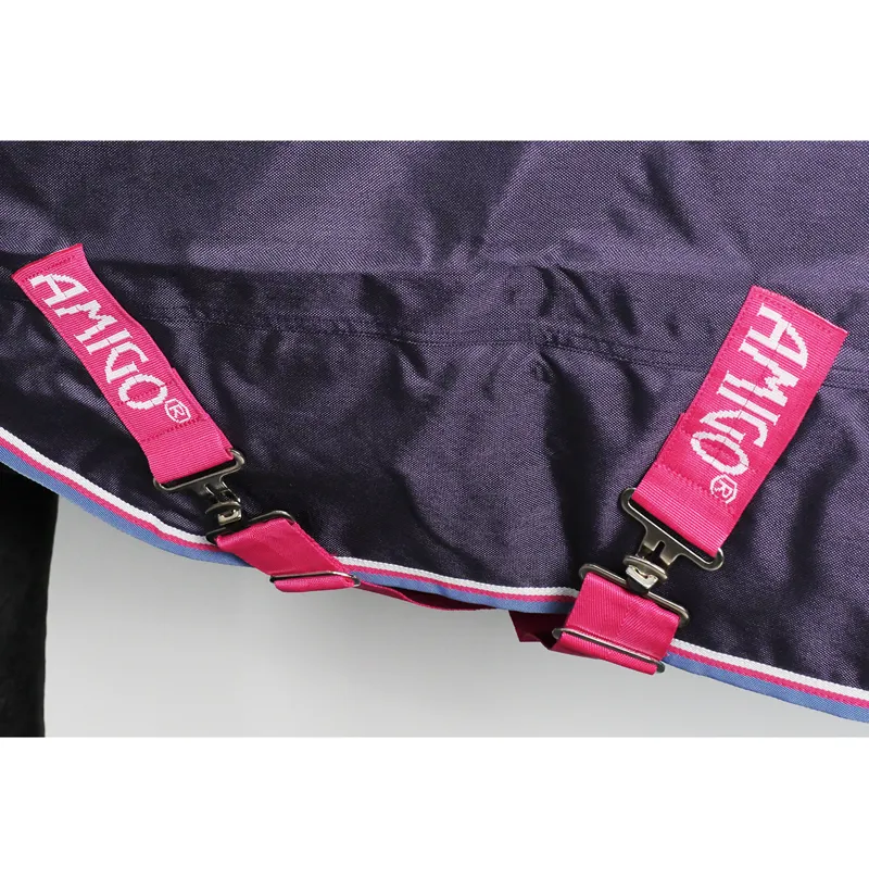 Horseware Amigo Pony Lite Turnout Rug - Grape/Pink/White-1
