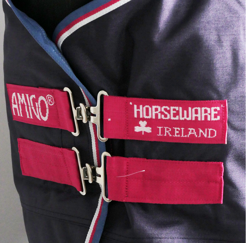 Horseware Amigo Pony Lite Turnout Rug - Grape/Pink/White-2