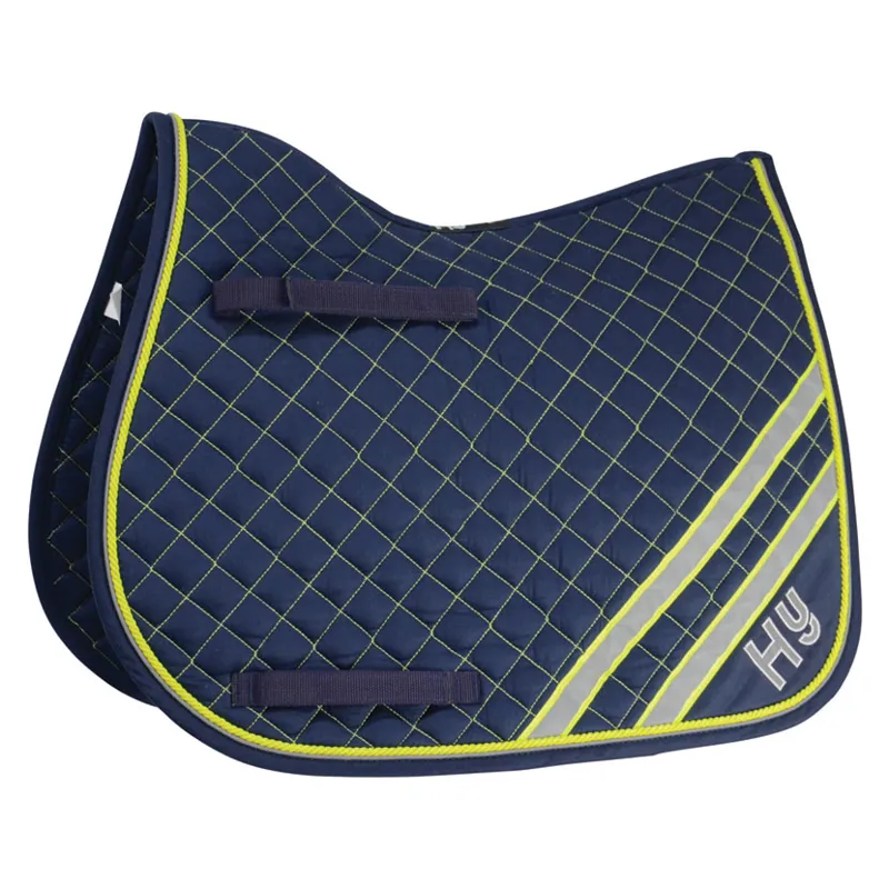 Reflector Saddlepad by Hy Equestrian - Yellow/Silver