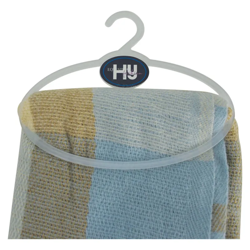 Hy Equestrian Ladies Supersoft Tartan Scarf in Navy/Fig/White