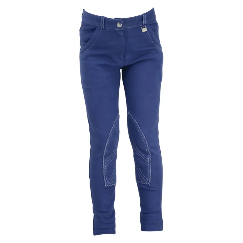 Hy Performance Bordeaux Children's Jodhpurs - Twilight Blue/Silver