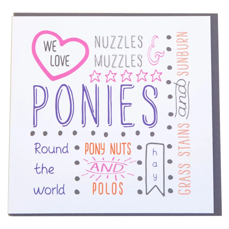 Gubblecote Beautiful Greetings Card - Pony Craft