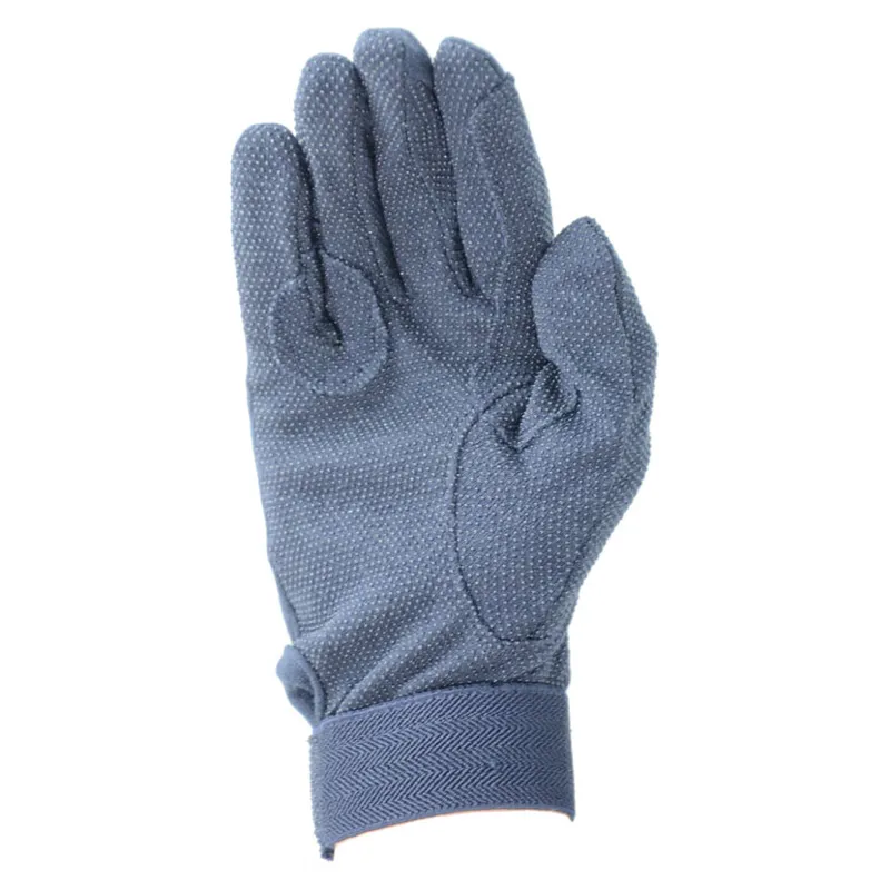 Hy Equestrian Cotton Pimple Palm Gloves - Navy