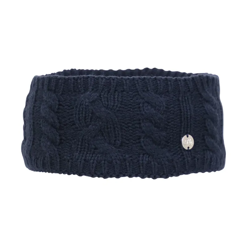 Hy Equestrian Melrose Cable Knit Headband - Navy