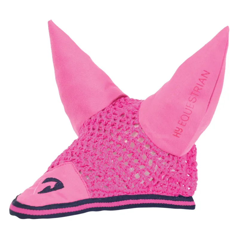 Hy Equestrian Belton Fly Veil - Navy/Pink