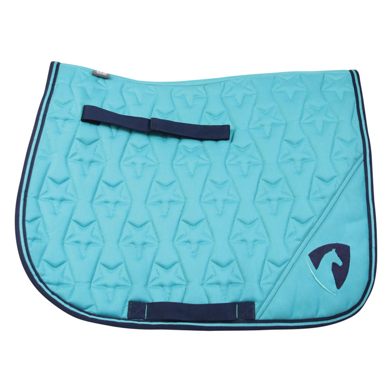 Hy Equestrian Belton Saddlepad - Teal/Navy-1