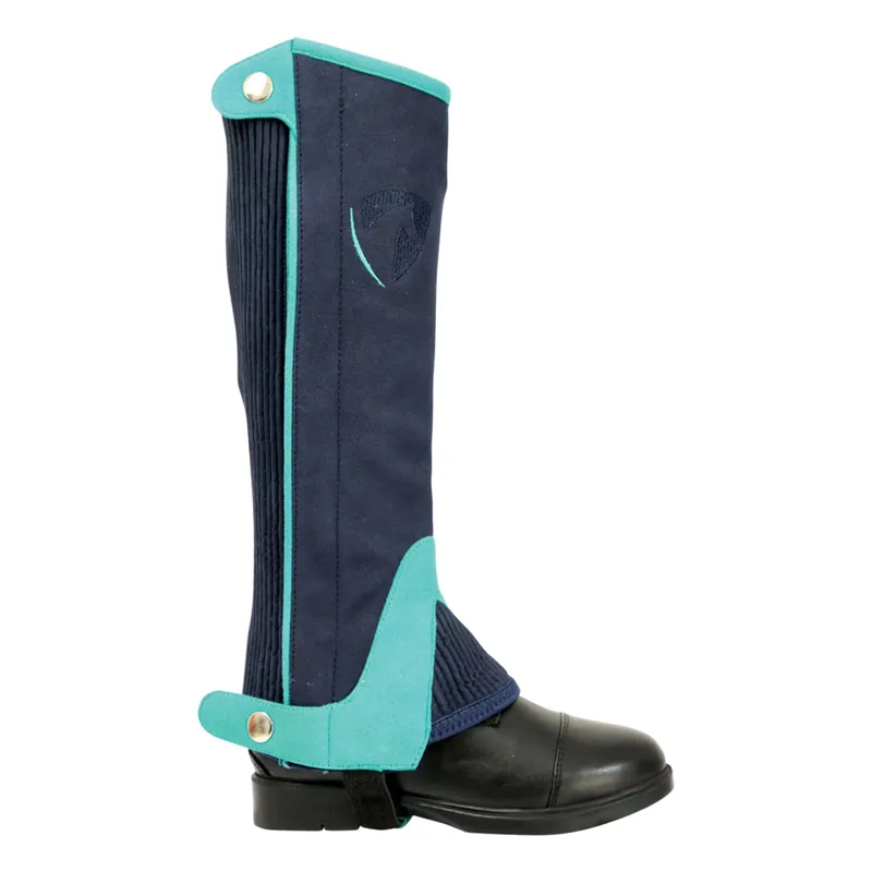 Hy Equestrian Belton Children's Half Chaps - Navy/Teal