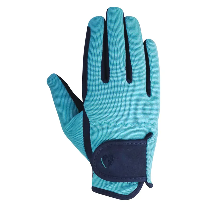 Hy Equestrian Belton Children's Riding Gloves - Navy/Teal