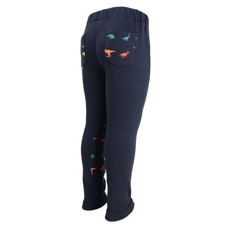 Hy Equestrian Dinosaur Tots Jodhpurs - Navy/Red/Orange/Green/Purple-1