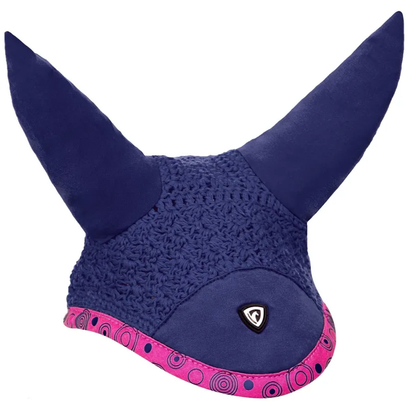 Hy Equestrian DynaMizs Ecliptic Fly Veil - Navy/Magenta 