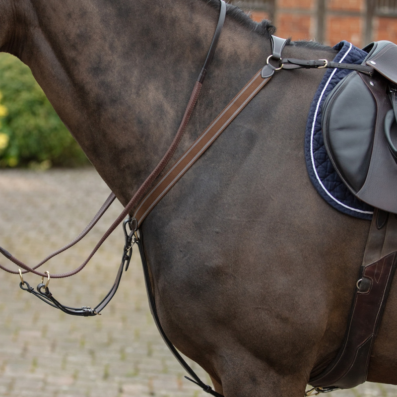 Mark Todd 3-Point Breastplate with Brass Fittings-1