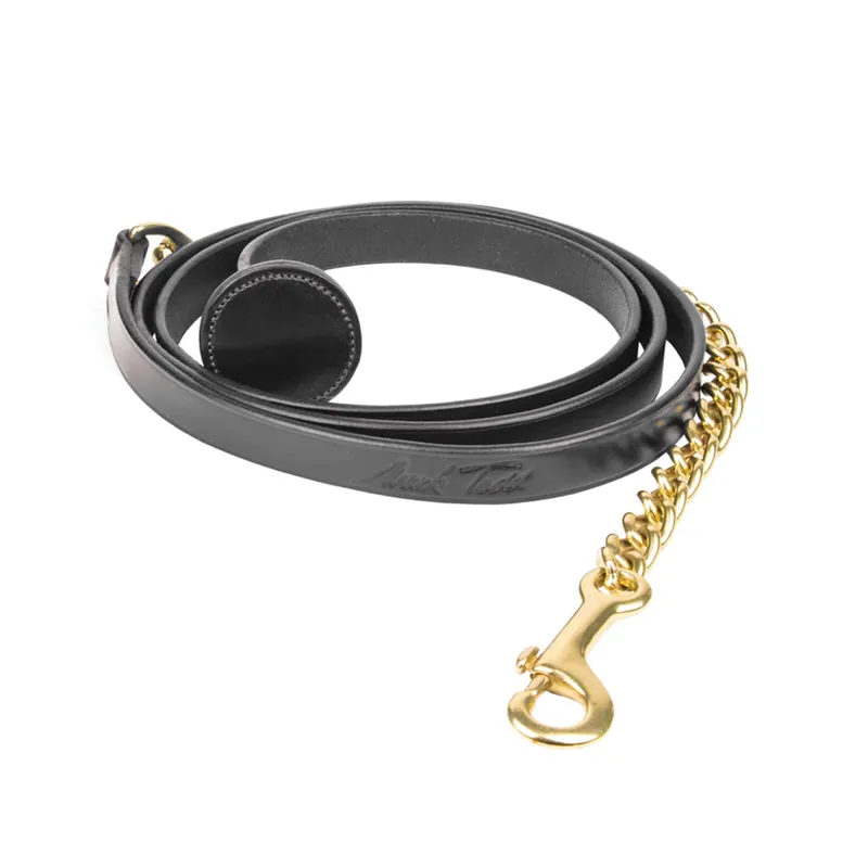 Mark Todd Flat Leather Lead Chain with Brass Fittings-1