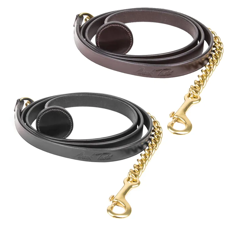 Mark Todd Flat Leather Lead Chain with Brass Fittings