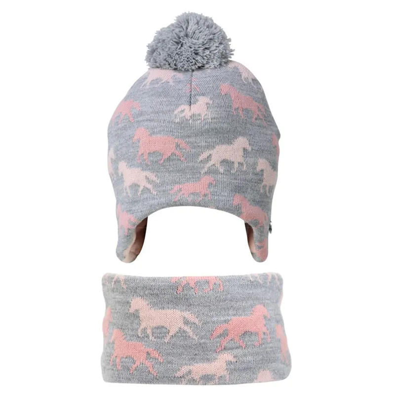 Hy Equestrian Flaine Hat And Headband Set - Grey