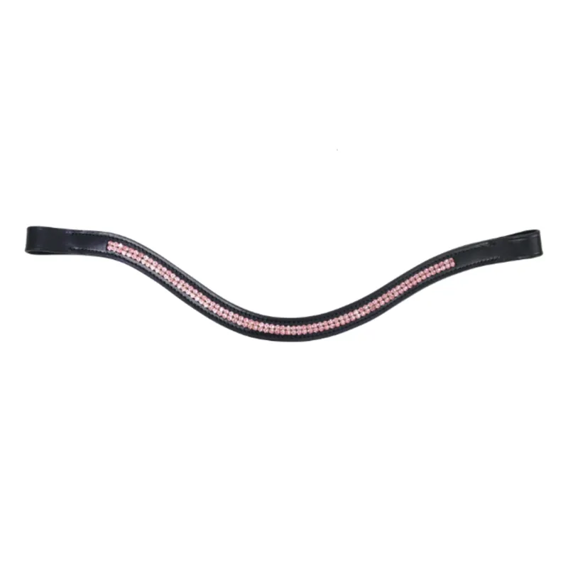 Hy Equestrian Rosciano Rose Gold Browband - Black/Rose Gold