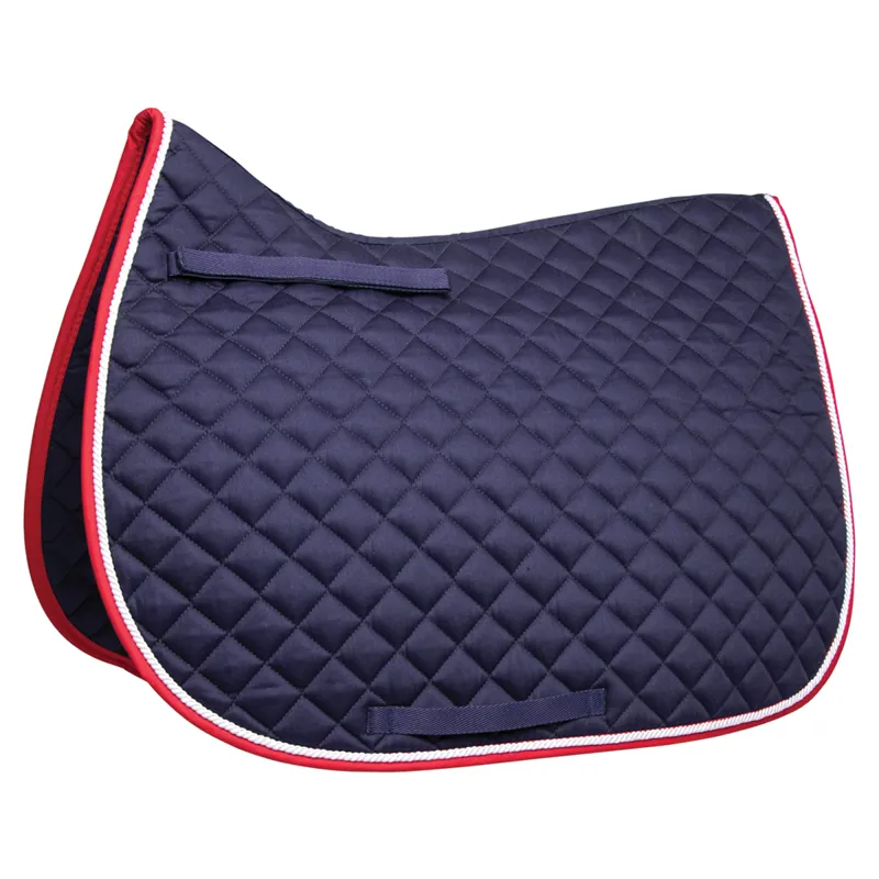 Hy Equestrian Splendid Showjump Saddlepad - Navy/Red/White