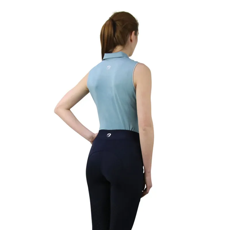 Hy Equestrian Synergy Sleeveless Polo - Aqua-1