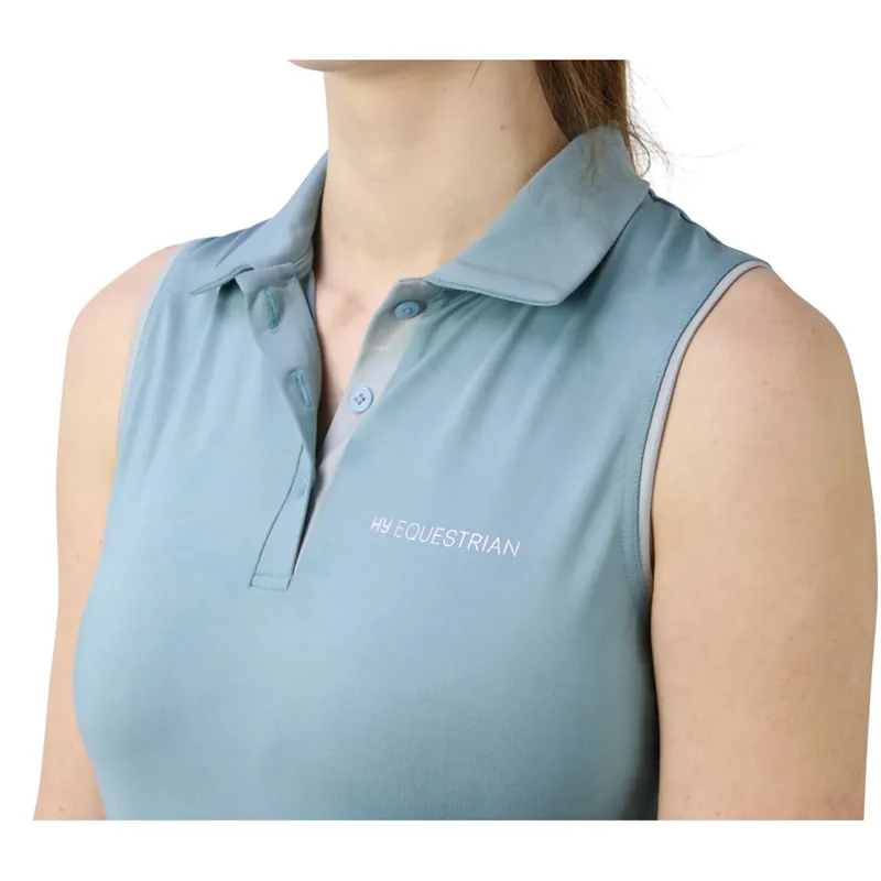 Hy Equestrian Synergy Sleeveless Polo - Aqua-2